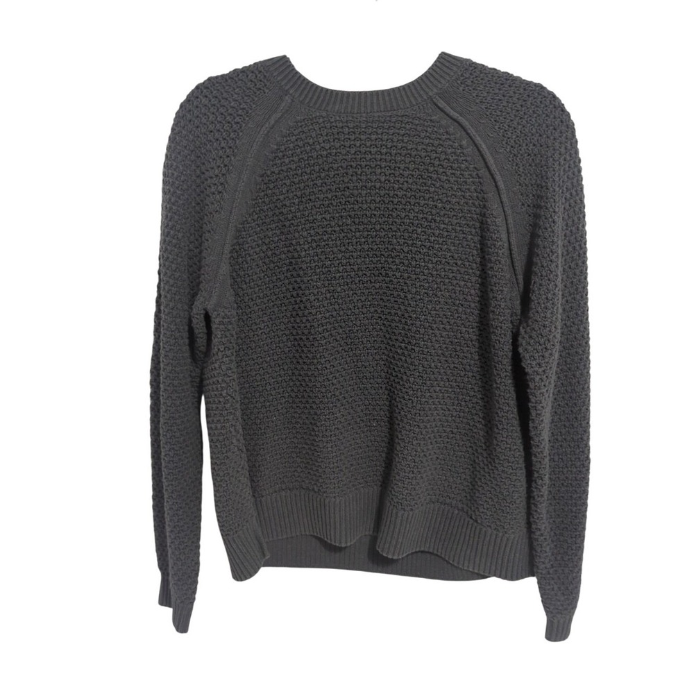 Gap Women's Textured Reverse Stockinette Knit Long Sleeve Sweater Silver Bells L